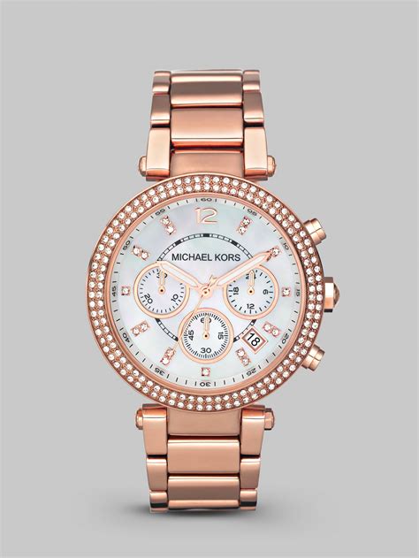 michael kors bracelet watch rose gold|michael kors rose gold necklace.